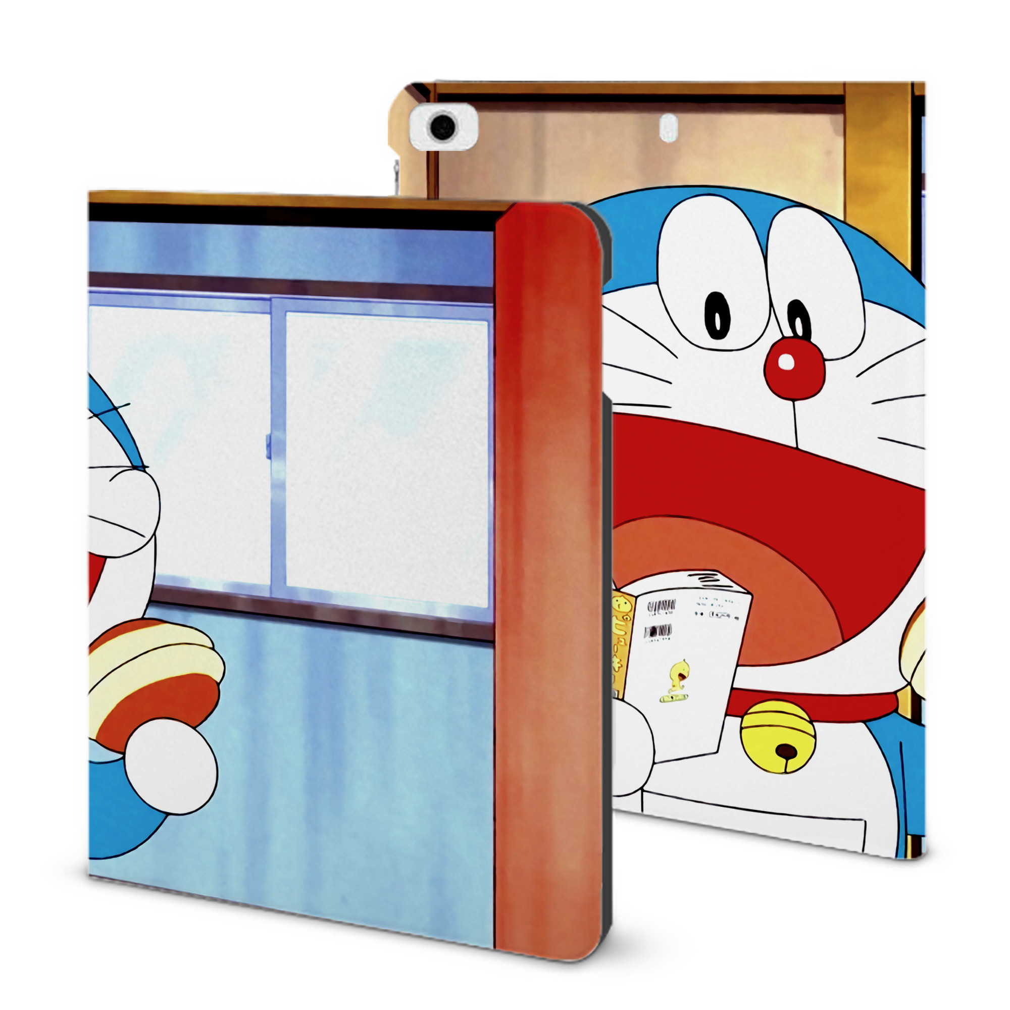 （画像用） ドラえもん Doraemon IPad ケース ブック型 PUレザー TPU 耐衝撃 軽量 薄型 ペン収納なし 全面保護 IPad 各モデル対応